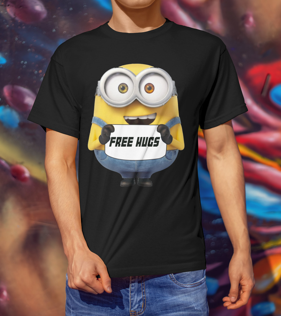 Free Hugs Bob Minion Despicable Me Sign T-Shirt