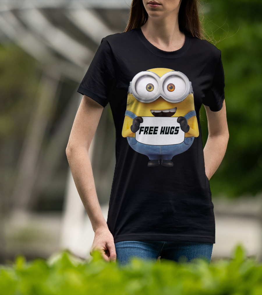 Free Hugs Bob Minion Despicable Me Sign T-Shirt