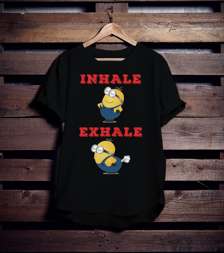 Minions Inhale Exhale Yoga Humor Despicable Me T-Shirt