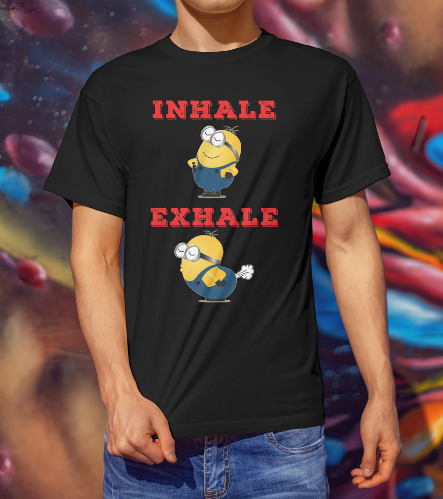 Minions Inhale Exhale Yoga Humor Despicable Me T-Shirt