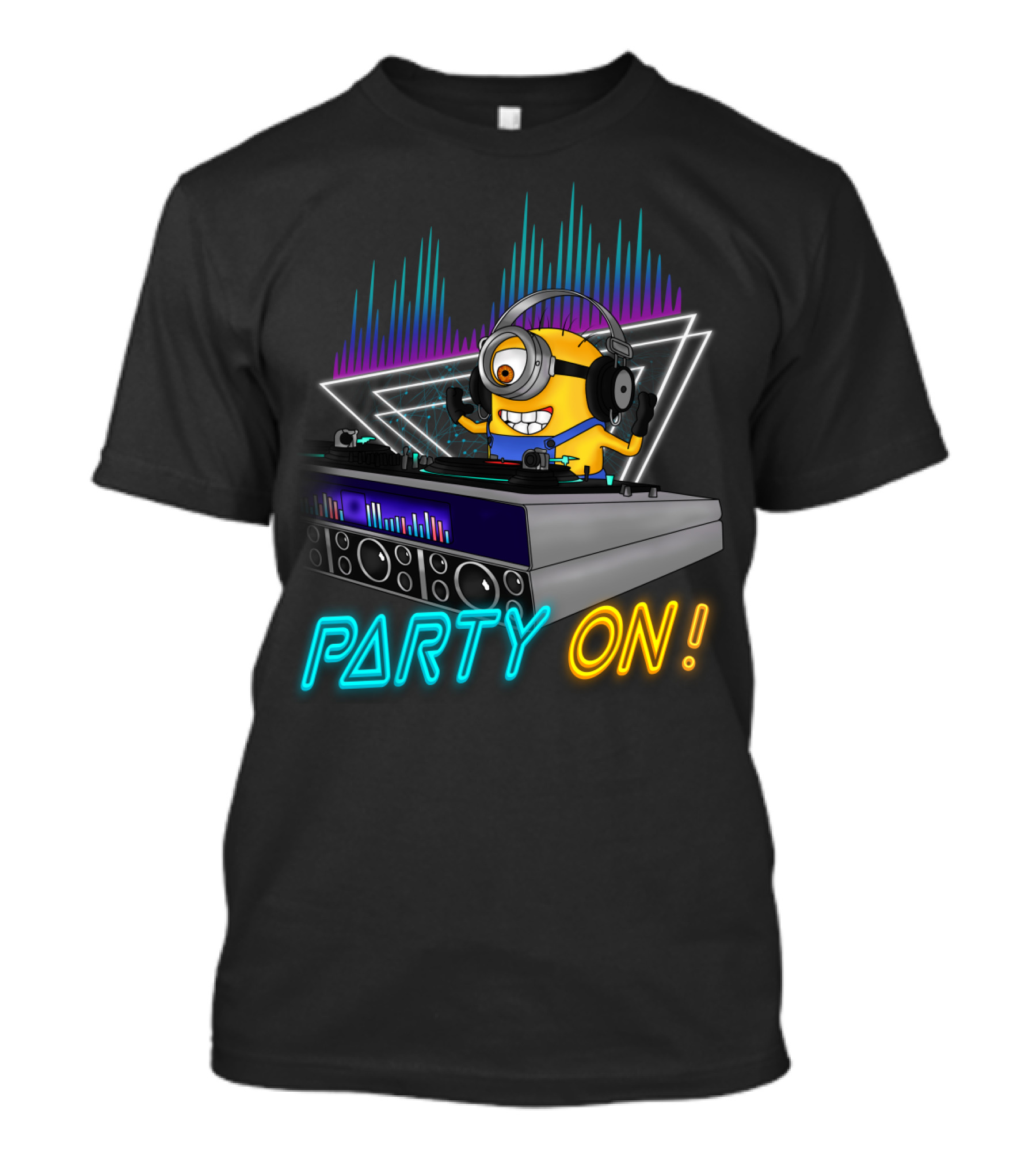 Despicable Me Minions Party On DJ Remix Vibes T-Shirt