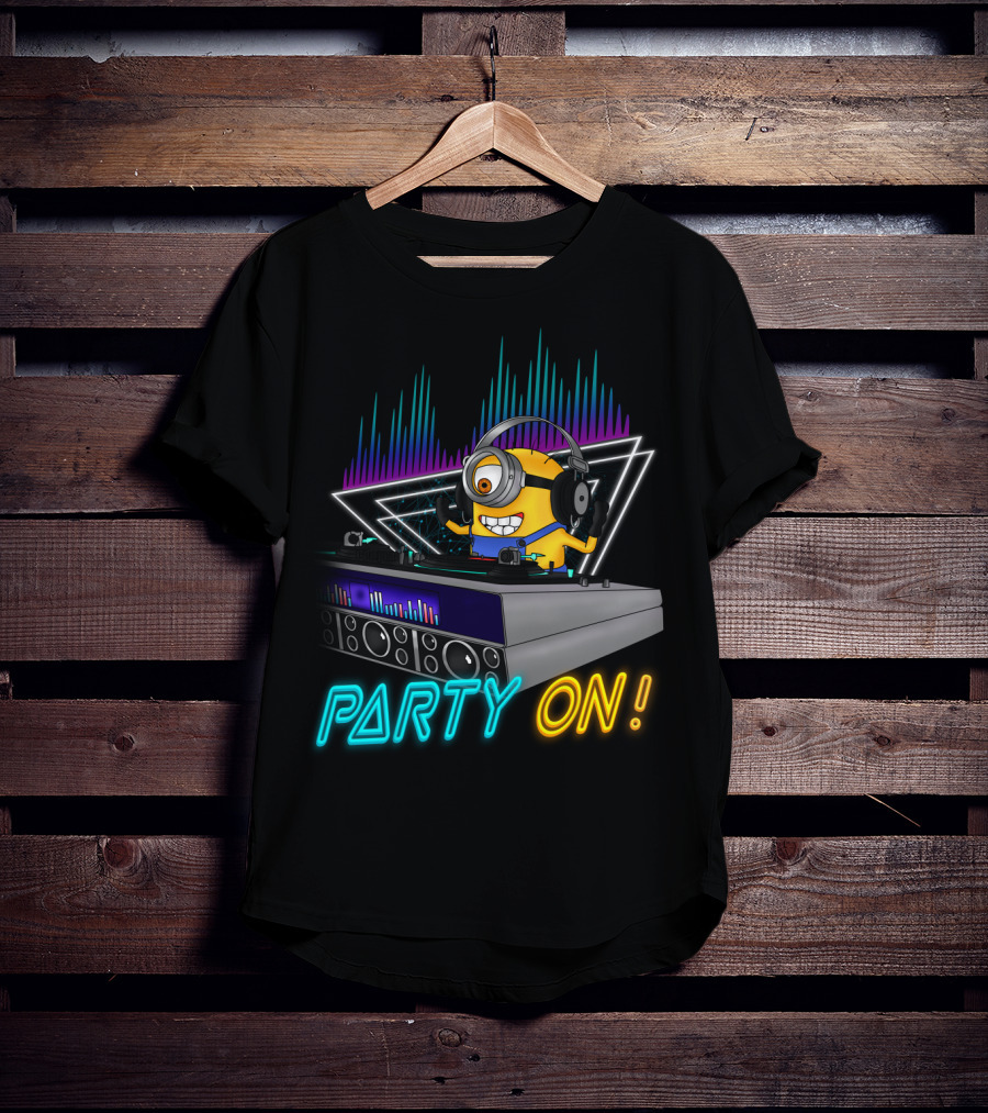 Despicable Me Minions Party On DJ Remix Vibes T-Shirt
