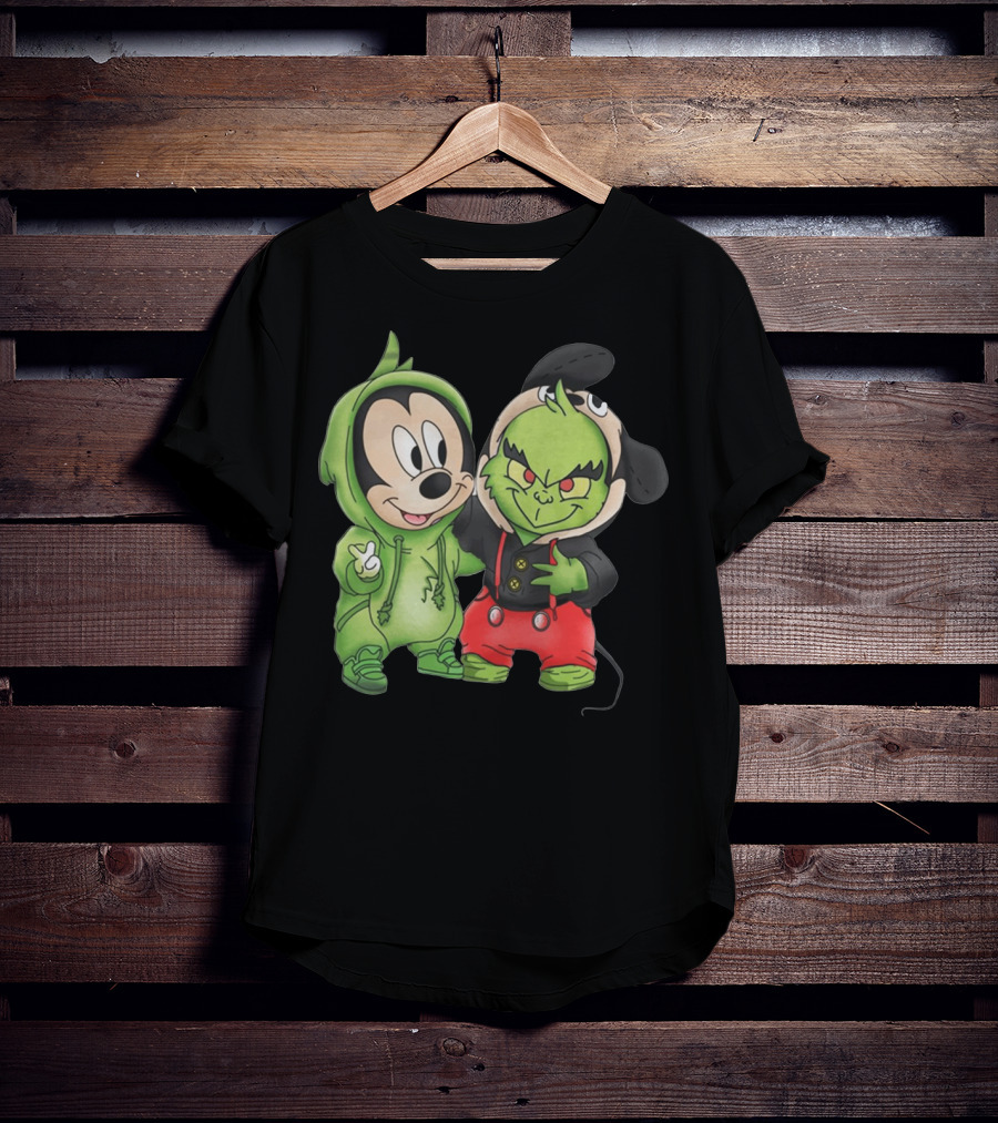 Baby Mickey Grinch Mashup Hoodie Characters T-Shirt