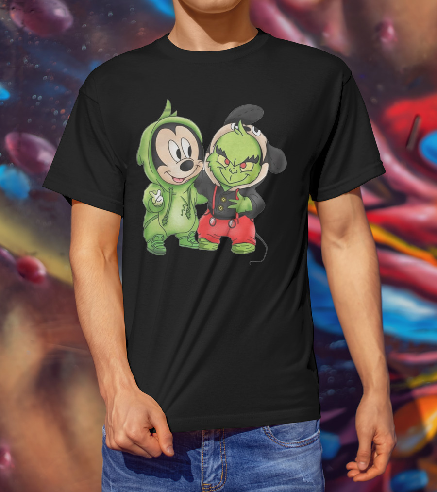 Baby Mickey Grinch Mashup Hoodie Characters T-Shirt