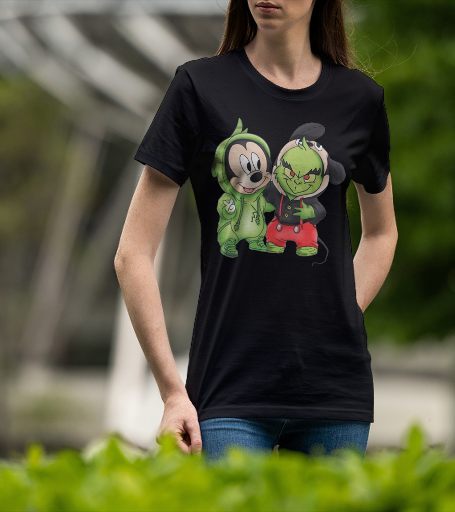 Baby Mickey Grinch Mashup Hoodie Characters T-Shirt