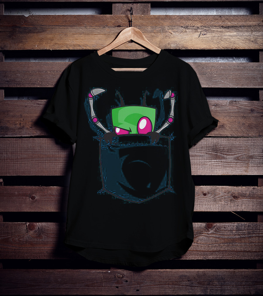 Gir Invader Zim Cute Pocket T-Shirt
