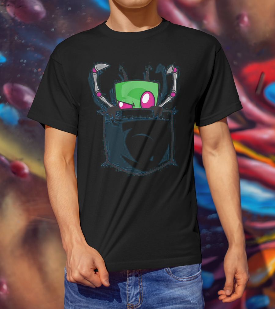 Gir Invader Zim Cute Pocket T-Shirt
