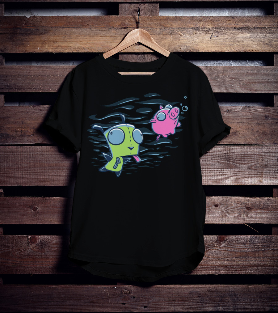 Girvana Gir Invader Zim Underwater Adventure With Pig T-Shirt