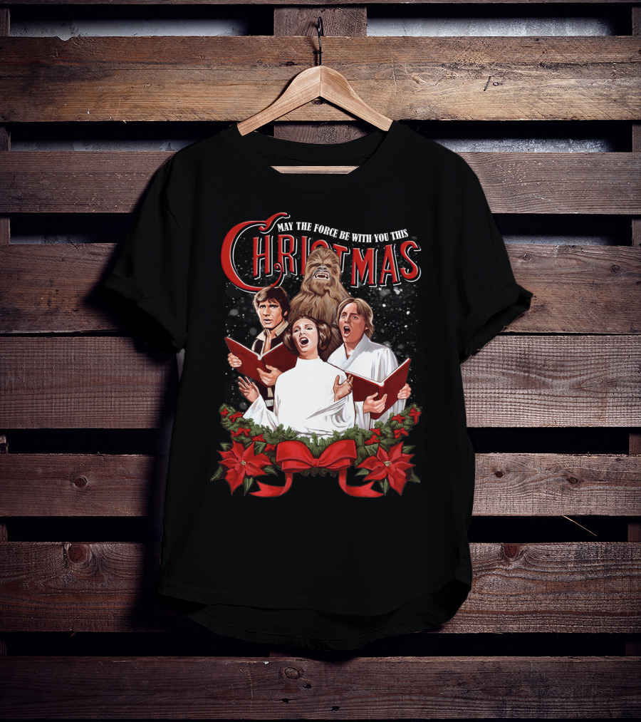 May The Force Be With You This Christmas Chewbacca Star Wars T-Shirt