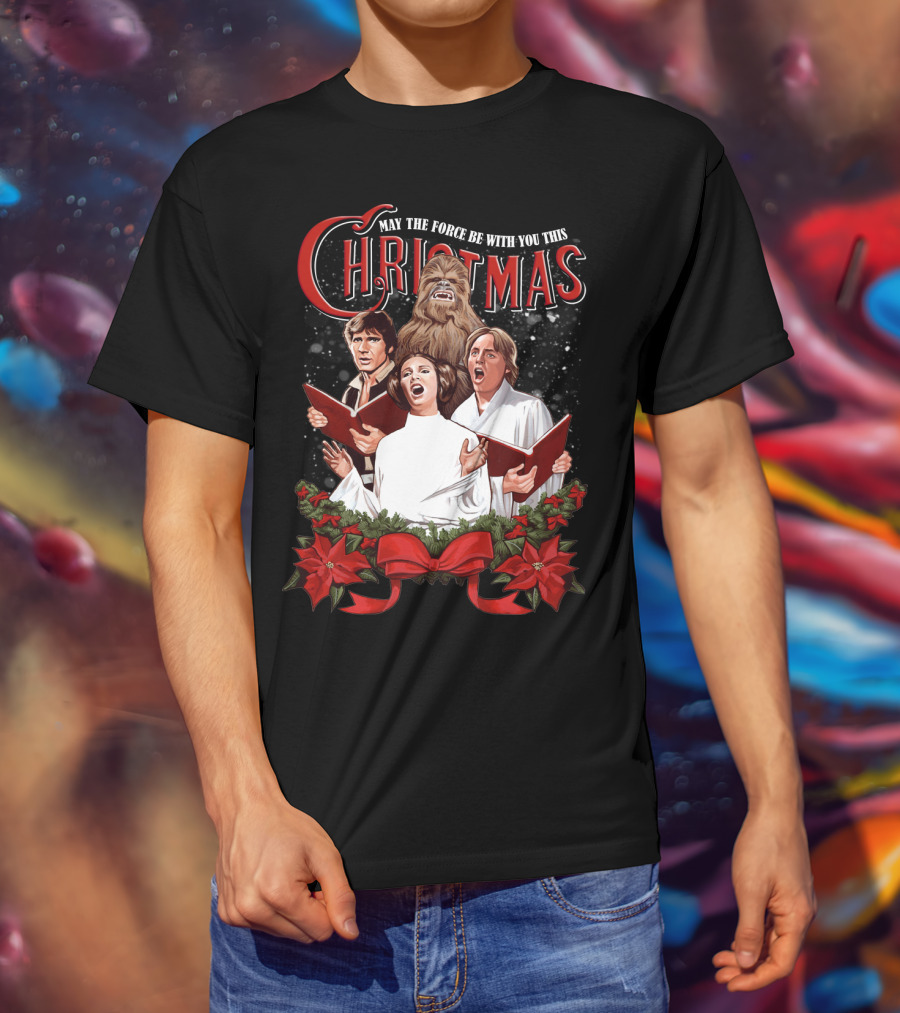 May The Force Be With You This Christmas Chewbacca Star Wars T-Shirt