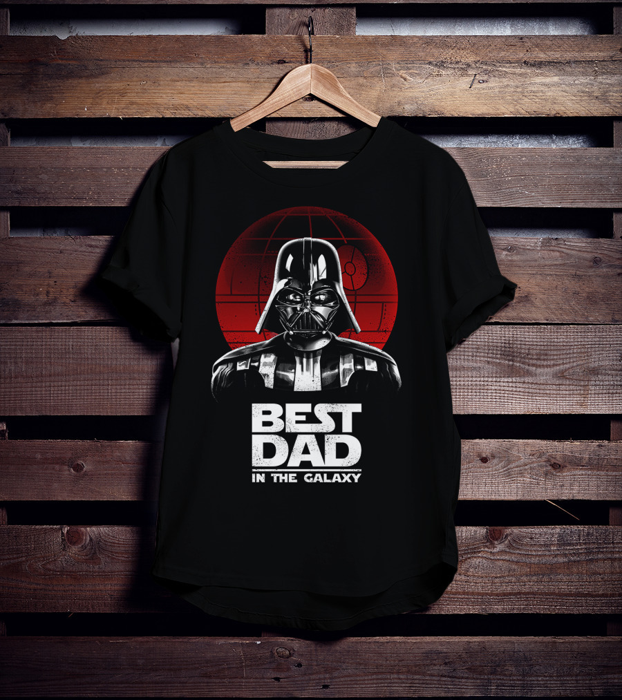 Best Dad In The Galaxy Father's Day Darth Vader Star Wars Death Star T-Shirt