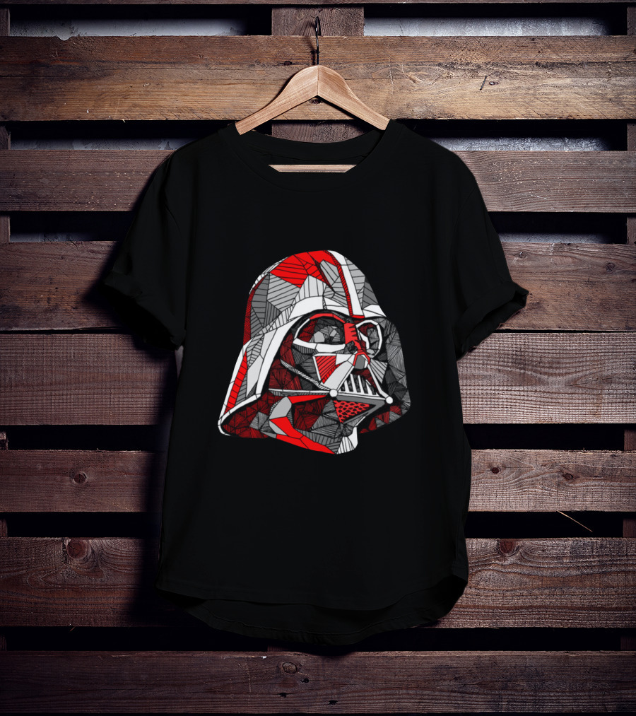 Darth Vader Mosaic Helmet Red Black Star Wars T-Shirt