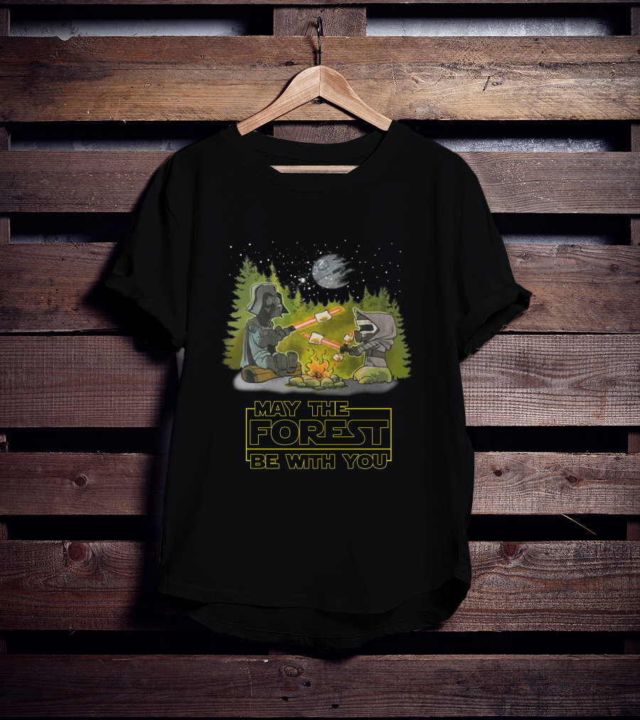 May The Forest Be With You Darth Vader Star Wars Campfire Scene T-Shirt
