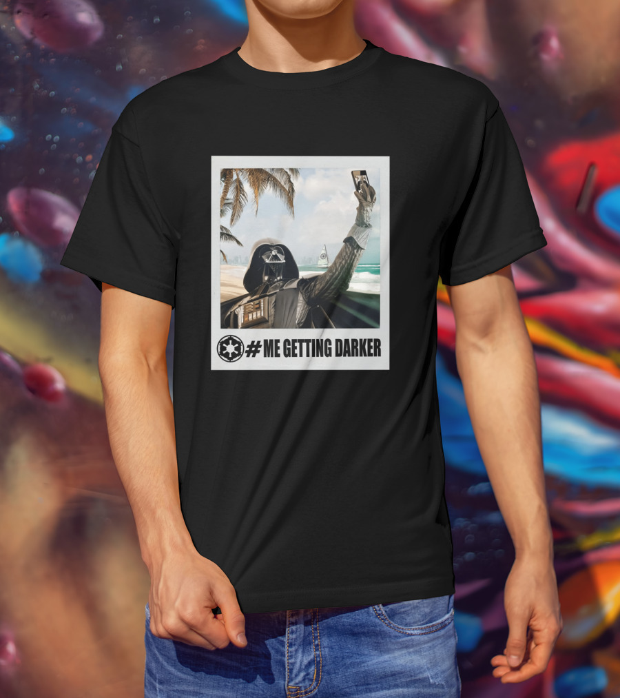 Me Getting Darker Darth Vader Star Wars Beach Selfie T-Shirt