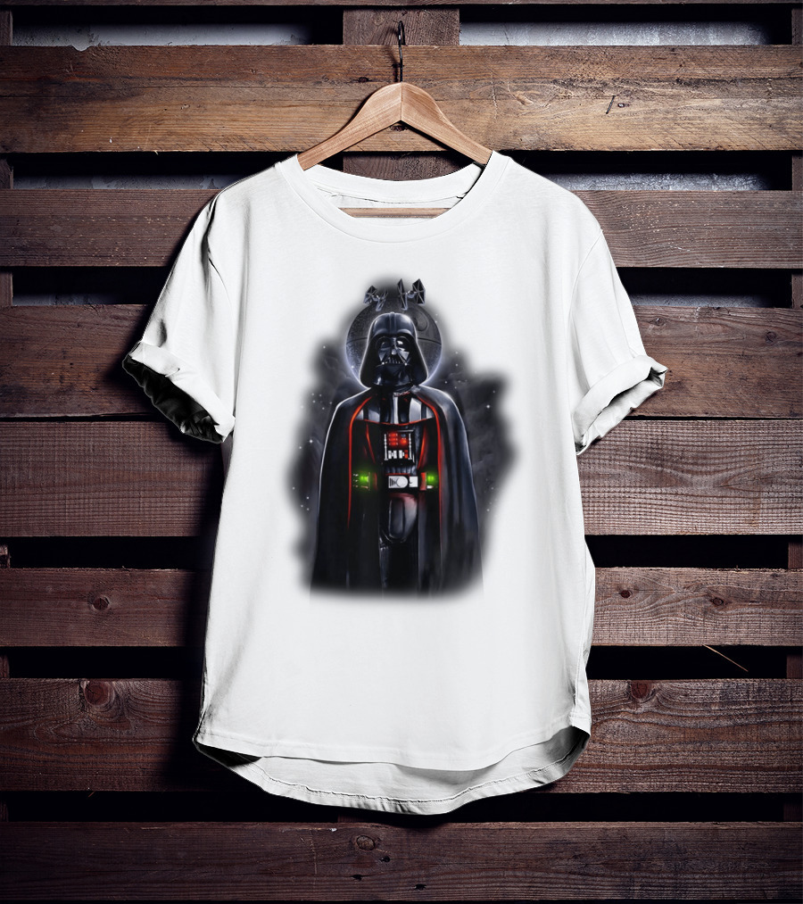 Star Wars Darth Vader With Death Star And Signature T-Shirt