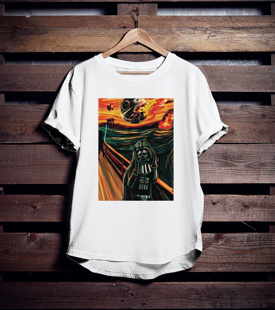 Darth Vader The Scream Star Wars Death Star Explosion Scene T-Shirt