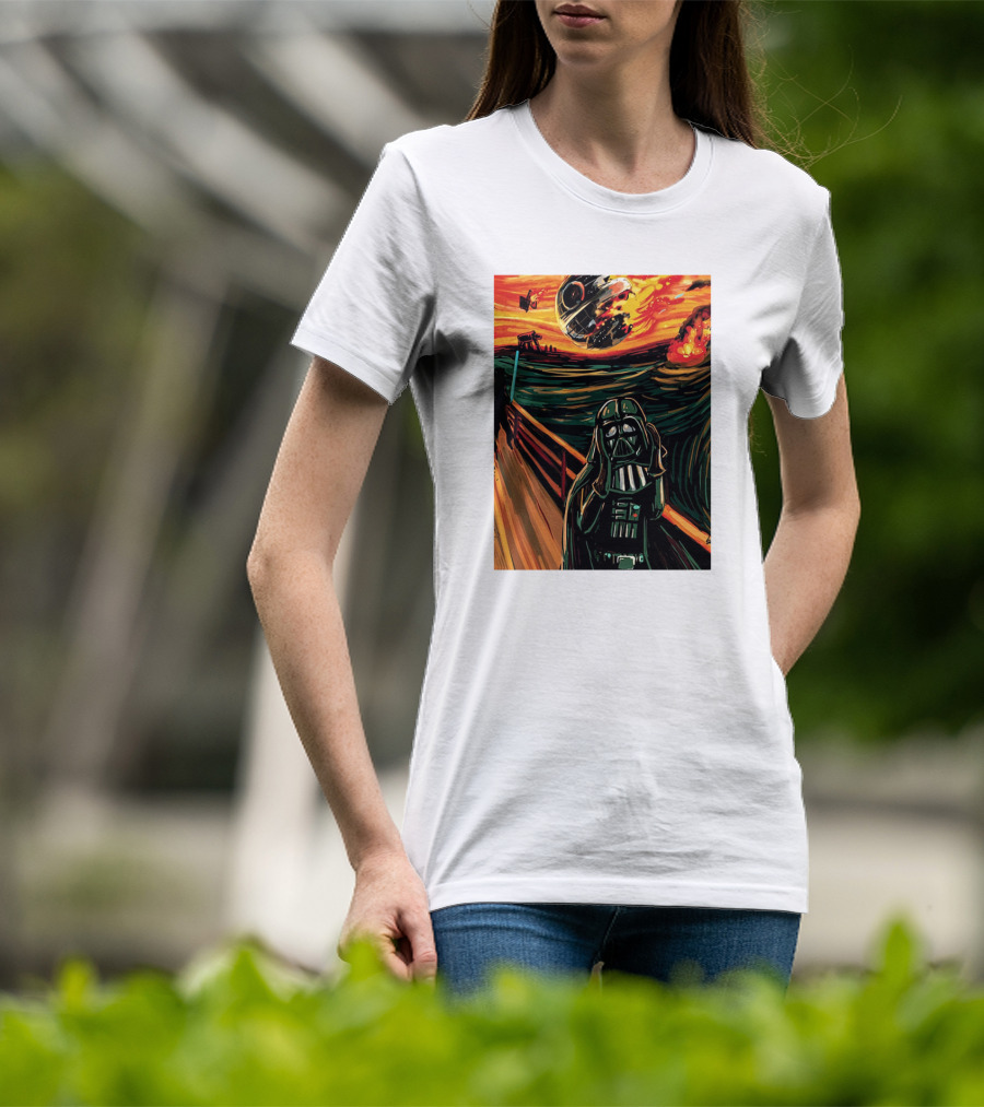 Darth Vader The Scream Star Wars Death Star Explosion Scene T-Shirt