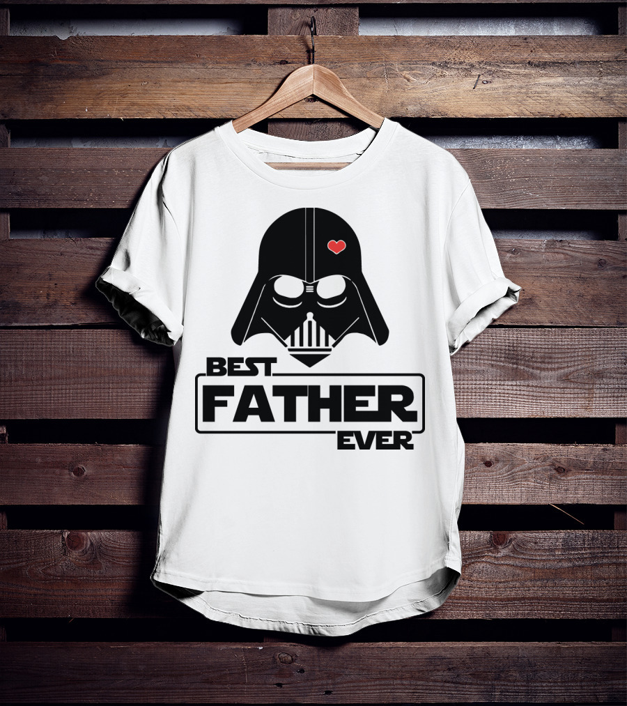 Best Father Ever Father's Day Darth Vader Star Wars Helmet Heart T-Shirt