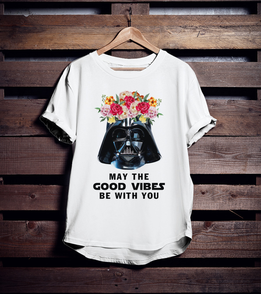Star Wars Darth Vader May The Good Vibes Be With You Floral Helmet T-Shirt