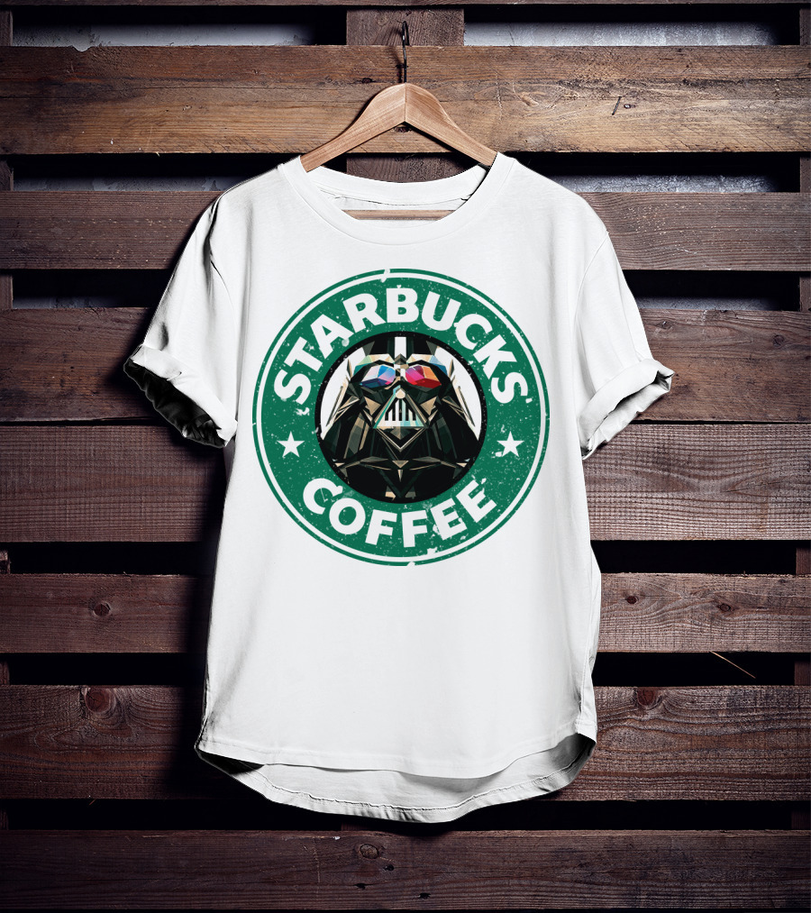 Starbucks Coffee Darth Vader Star Wars Logo Mashup T-Shirt