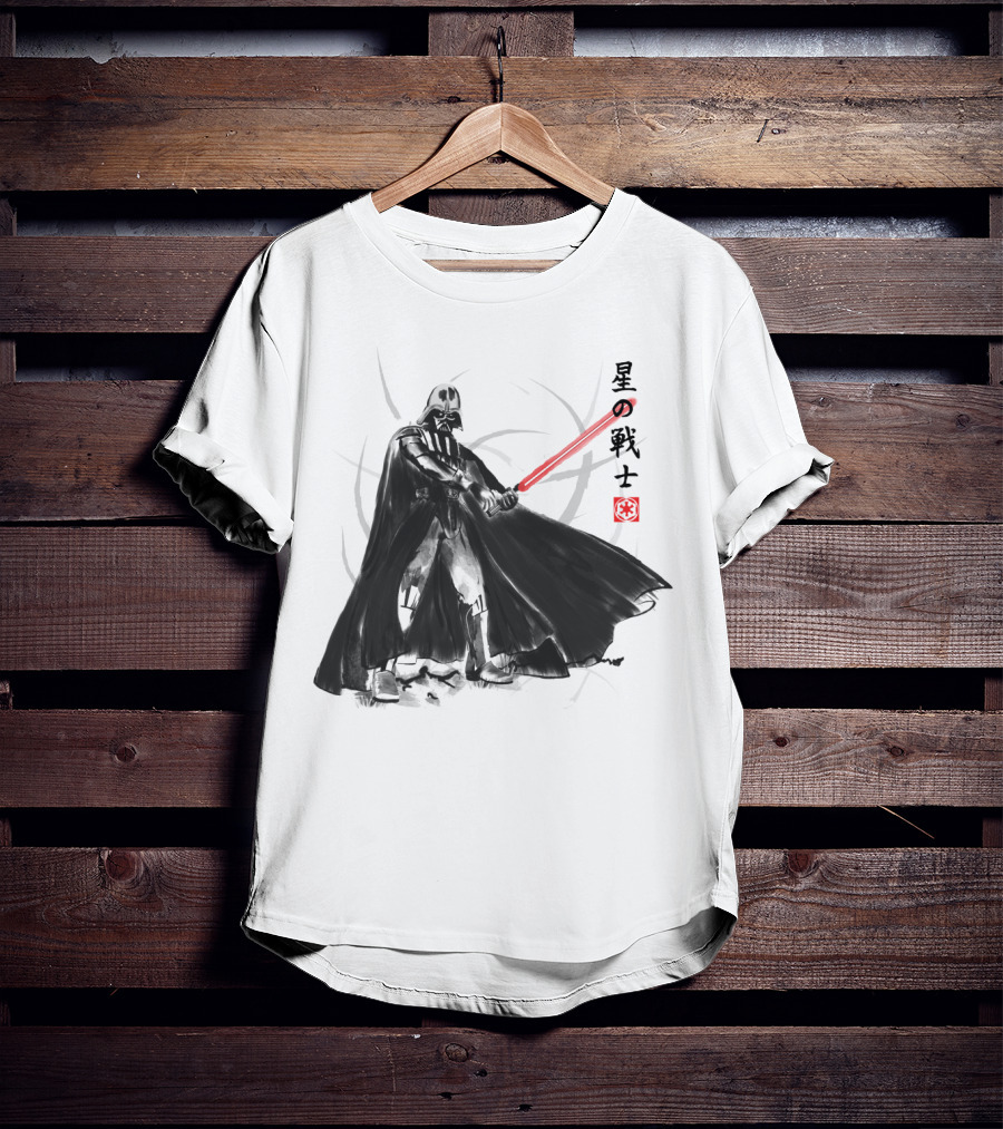 Vader Knight Sumie Japanese Style Darth Vader Star Wars Kanji Scene T-Shirt