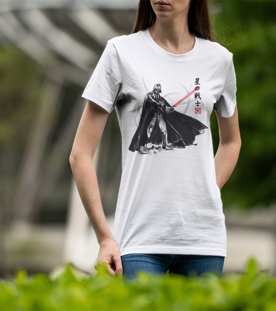 Vader Knight Sumie Japanese Style Darth Vader Star Wars Kanji Scene T-Shirt
