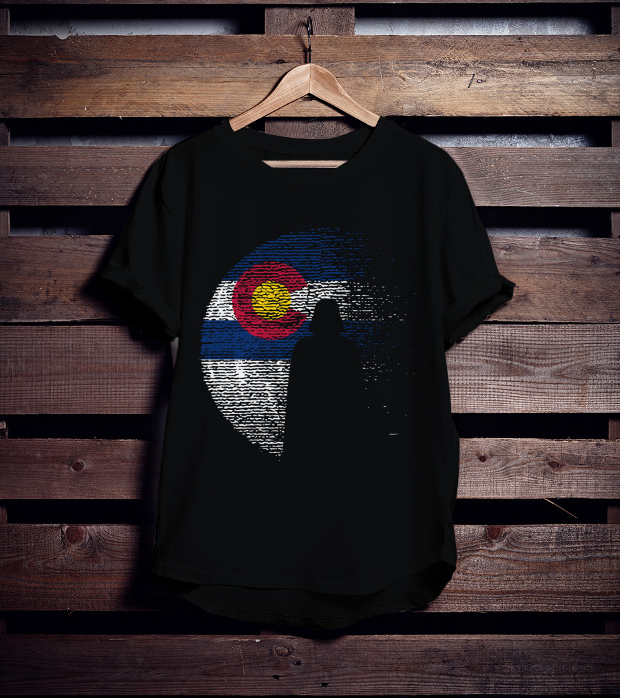 Colorado State Flag Darth Vader Death Star Moon T-Shirt