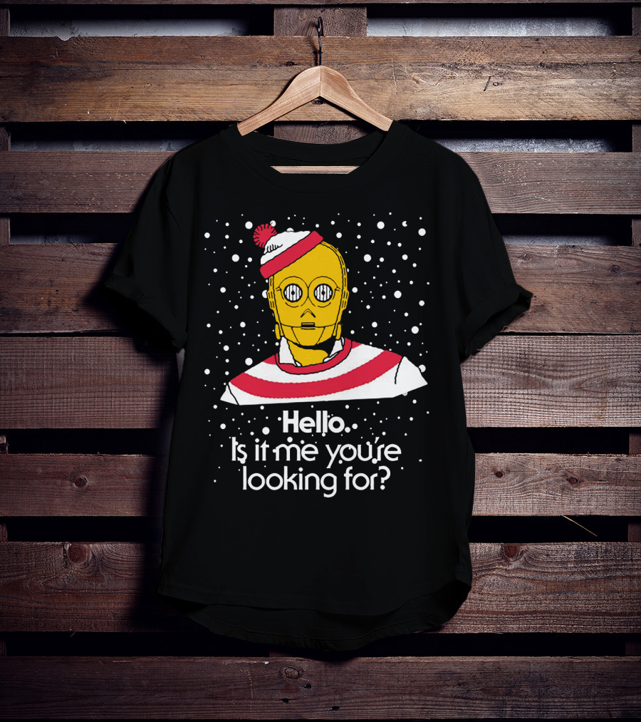 Star Wars C3PO Hello Is It Me You're Looking For Droids Waldo Mashup T-Shirt