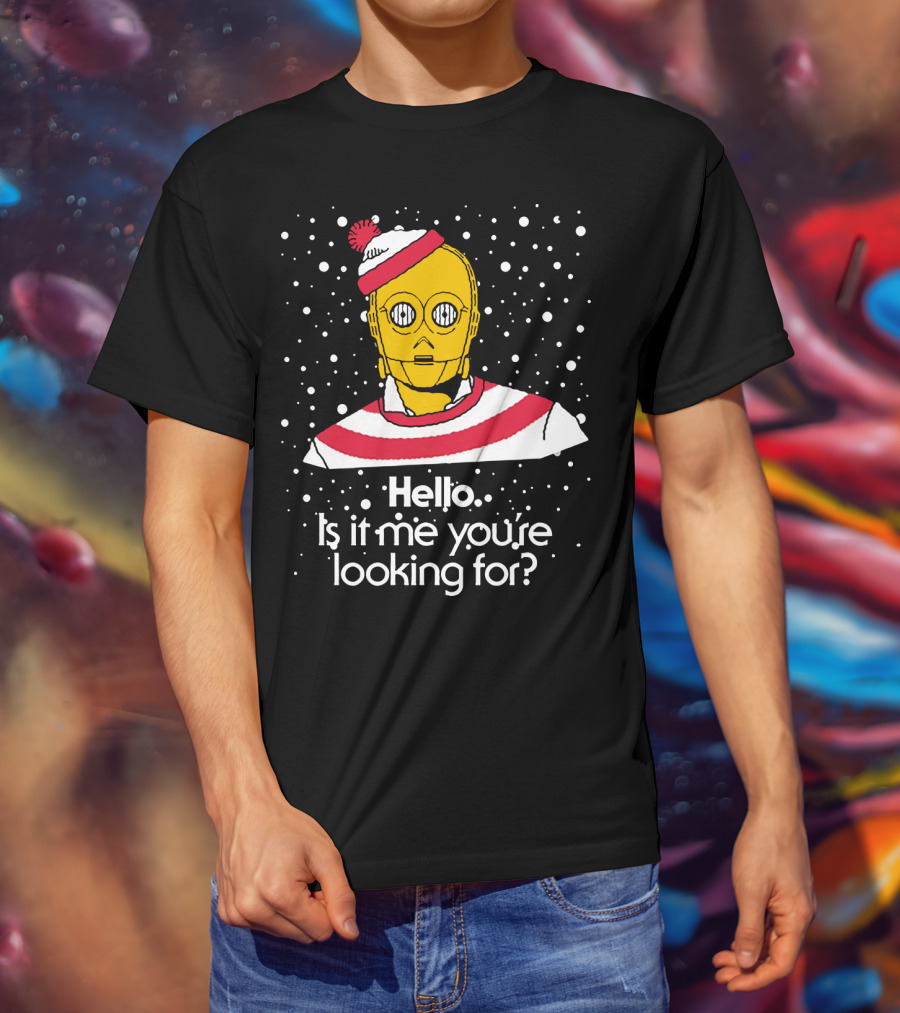Star Wars C3PO Hello Is It Me You're Looking For Droids Waldo Mashup T-Shirt