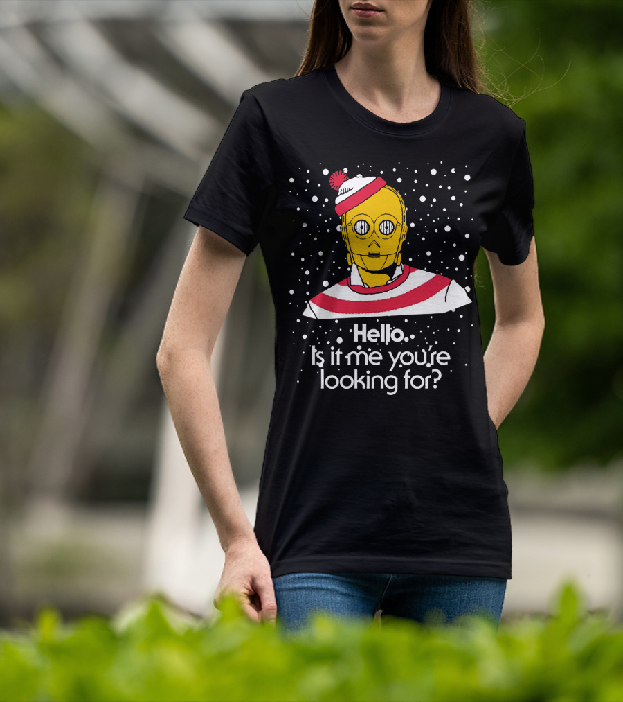 Star Wars C3PO Hello Is It Me You're Looking For Droids Waldo Mashup T-Shirt