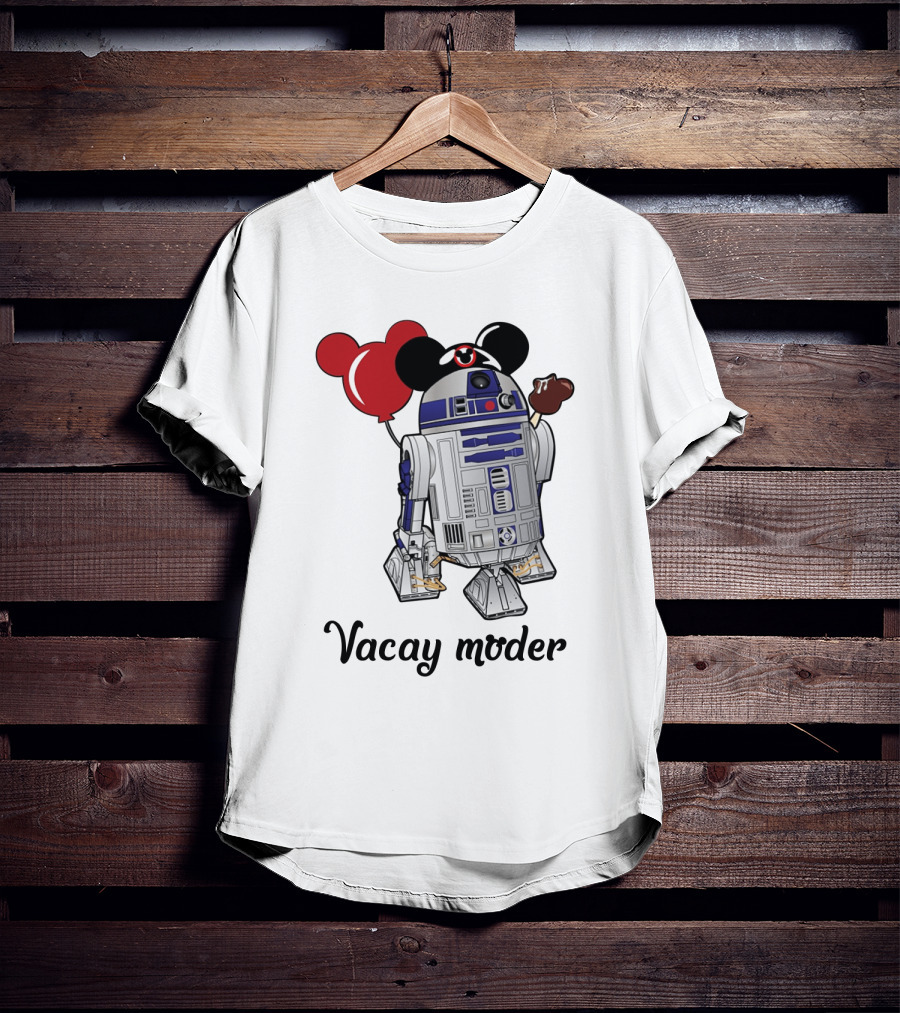 Vacay Mode R2 D2 Droids Star Wars Mickey Balloon Ice Cream T-Shirt