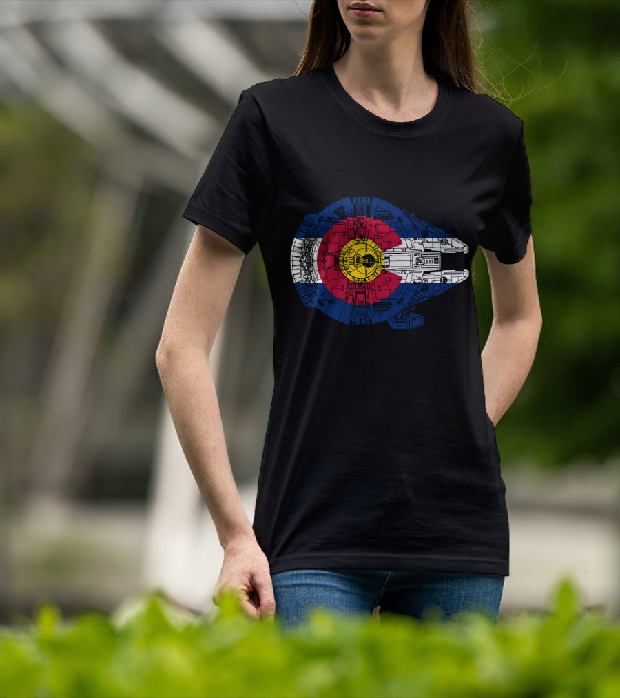Colorado Flag Millennium Falcon Mashup T-Shirt