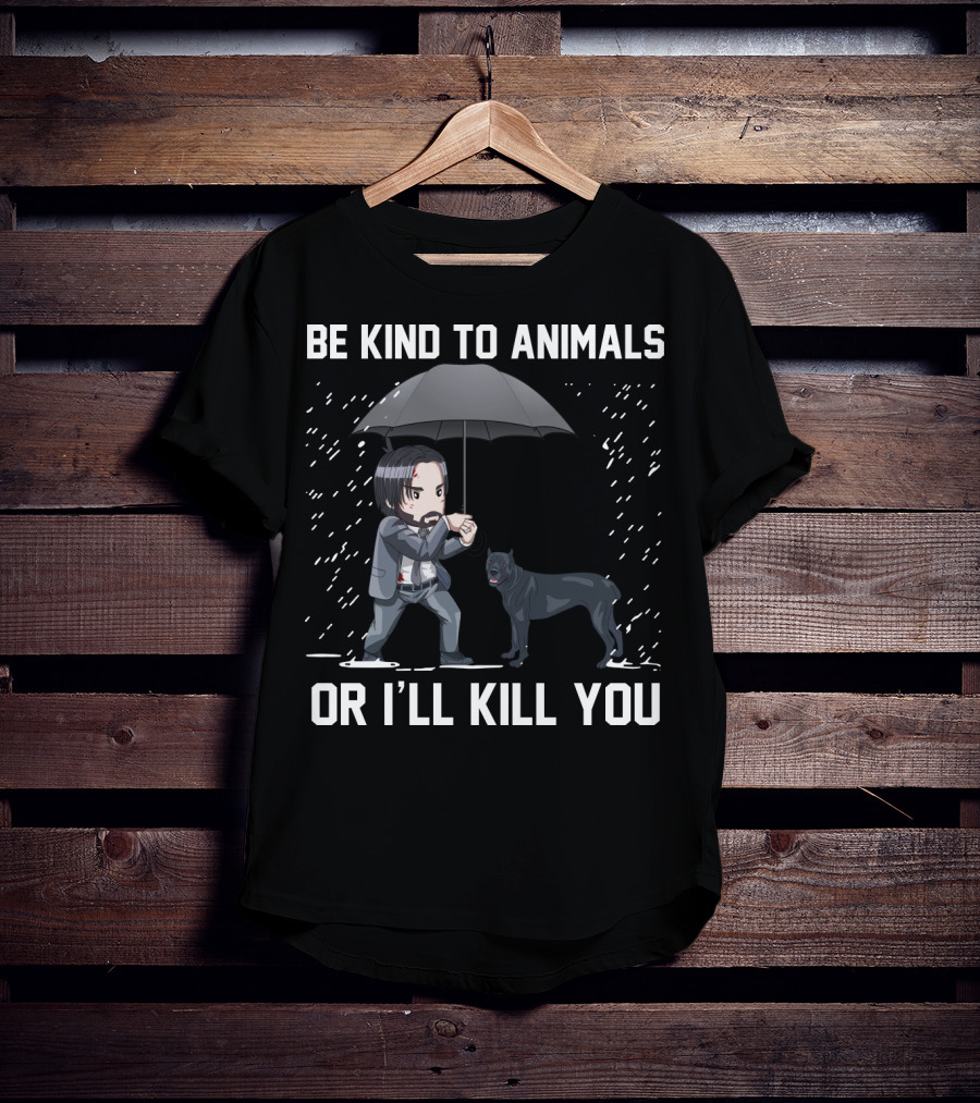Be Kind To Animals Or I'll Kill You Cane Corso Umbrella T-Shirt