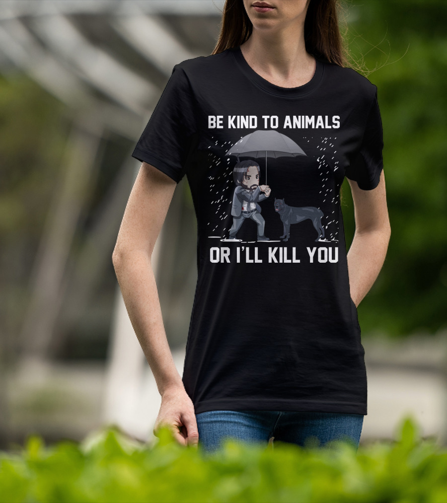 Be Kind To Animals Or I'll Kill You Cane Corso Umbrella T-Shirt