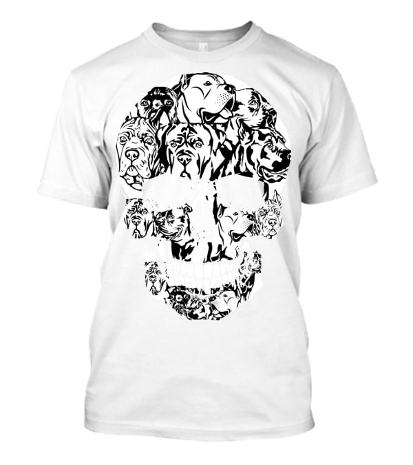 Skull Life Cane Corso Dog Art Collage T-Shirt