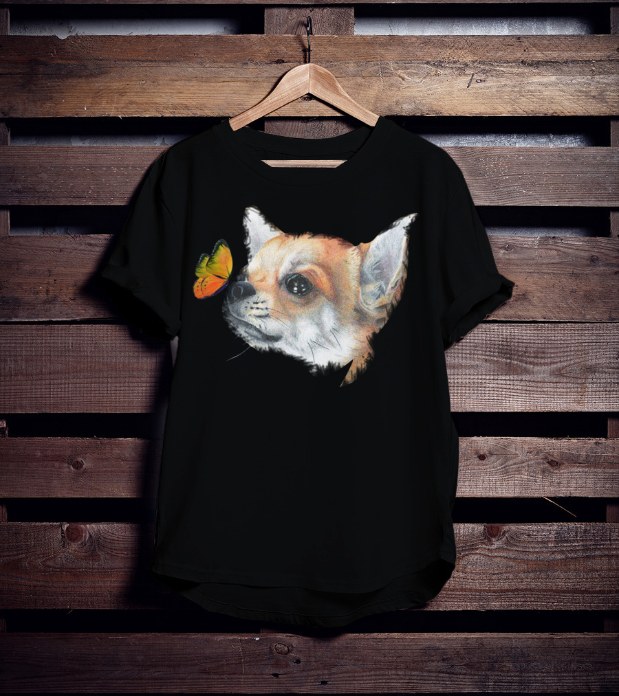 Chihuahua And Butterfly Encounter T-Shirt