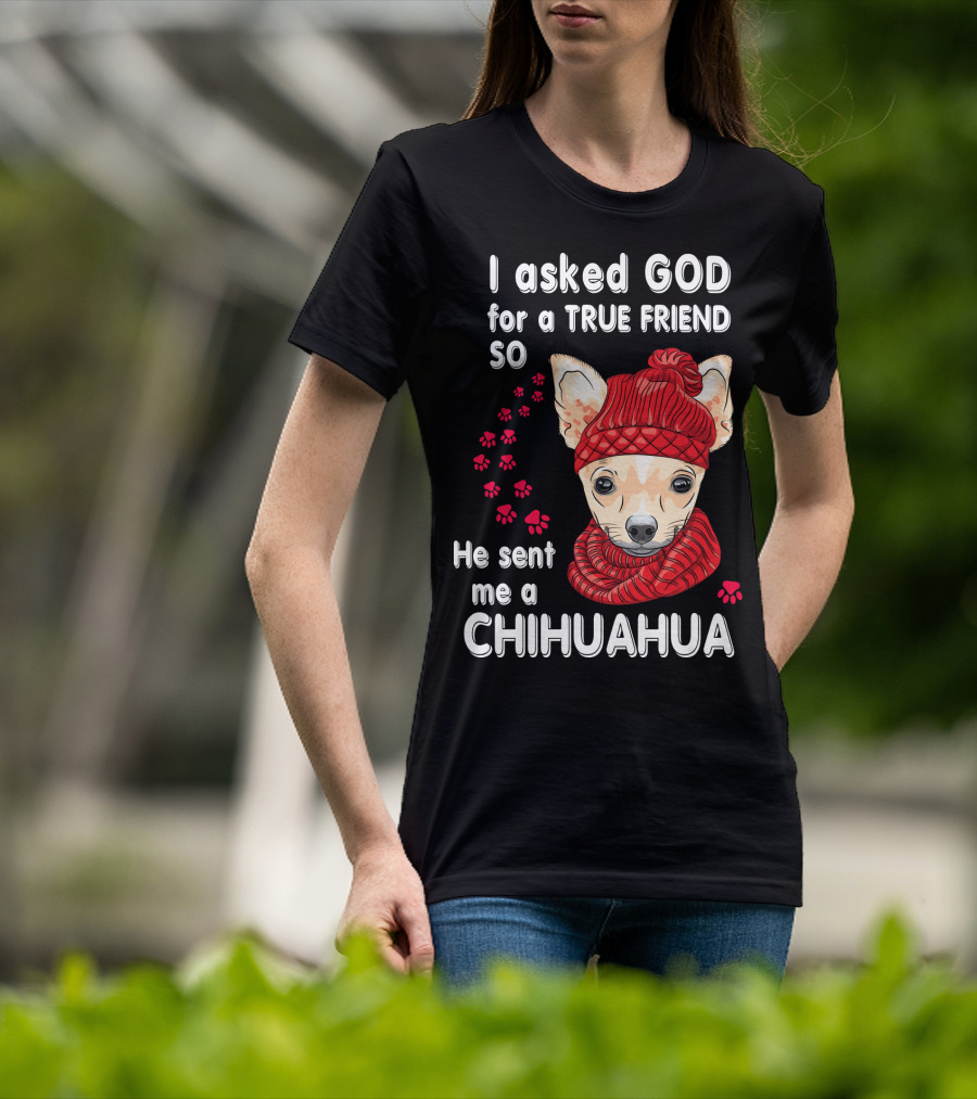 I Asked God For A True Friend So He Sent Me A Chihuahua T-Shirt