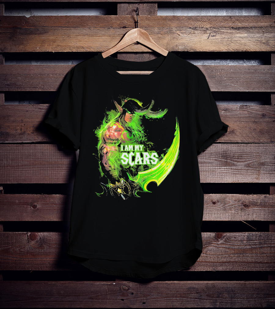 Ilidan I Am My Scars Warcraft Fantasy Character T-Shirt