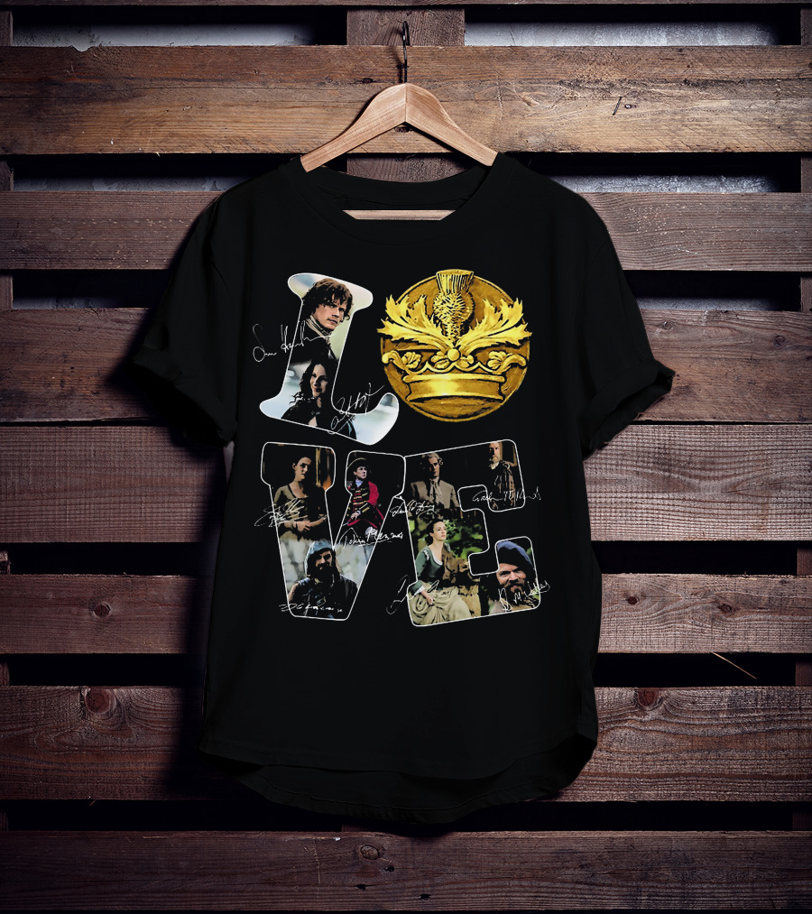 Love Outlander Crown Signature Cast Autographs T-Shirt