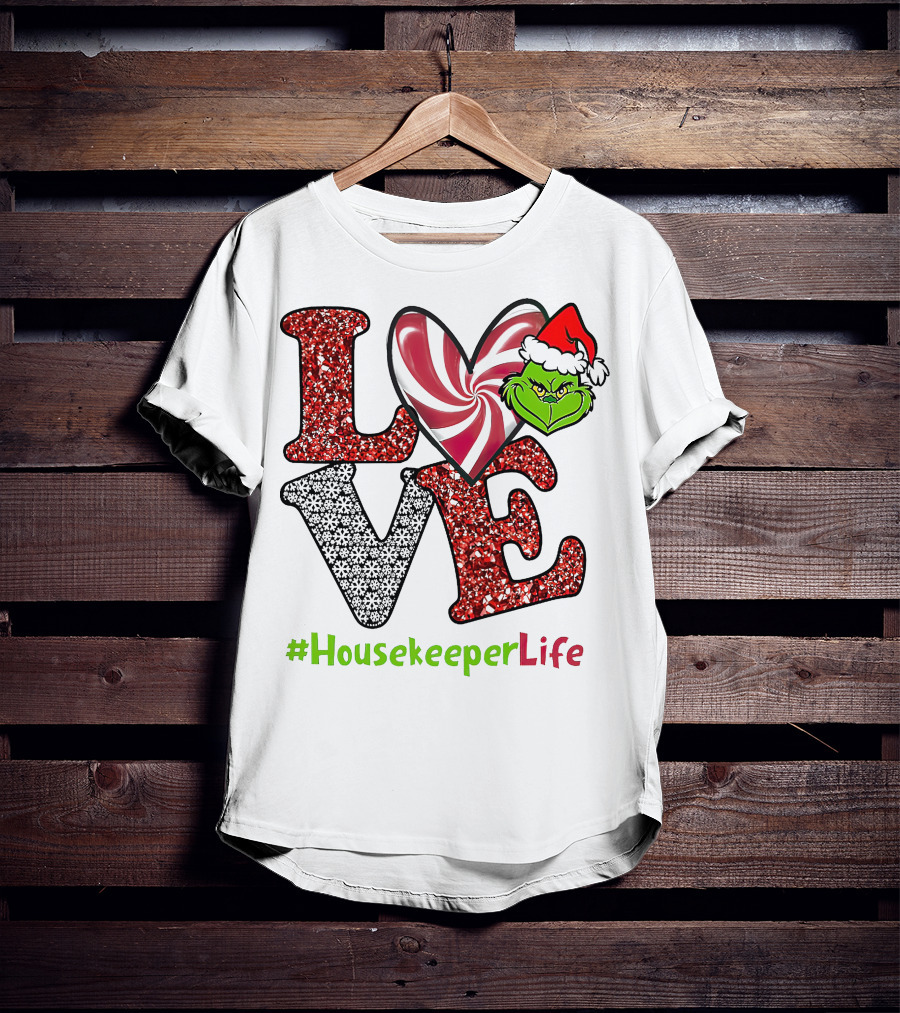 LOVE Grinch Heart #HousekeeperLife T-Shirt