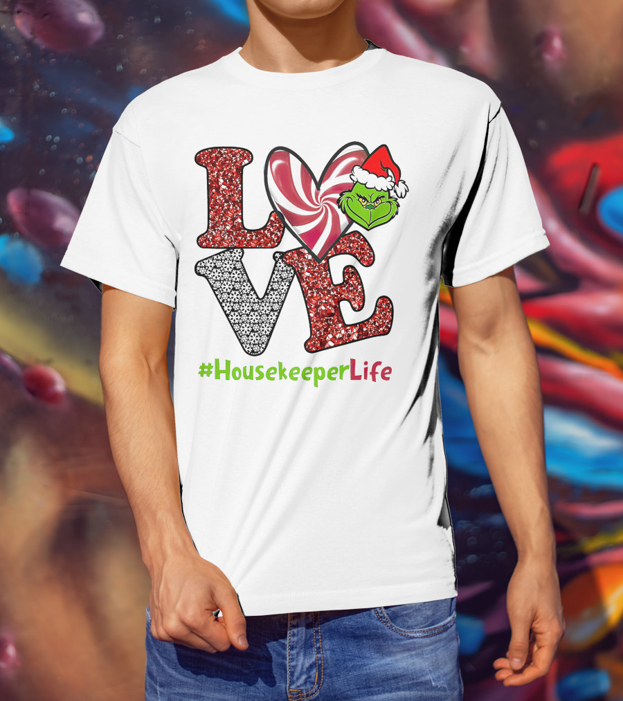 LOVE Grinch Heart #HousekeeperLife T-Shirt