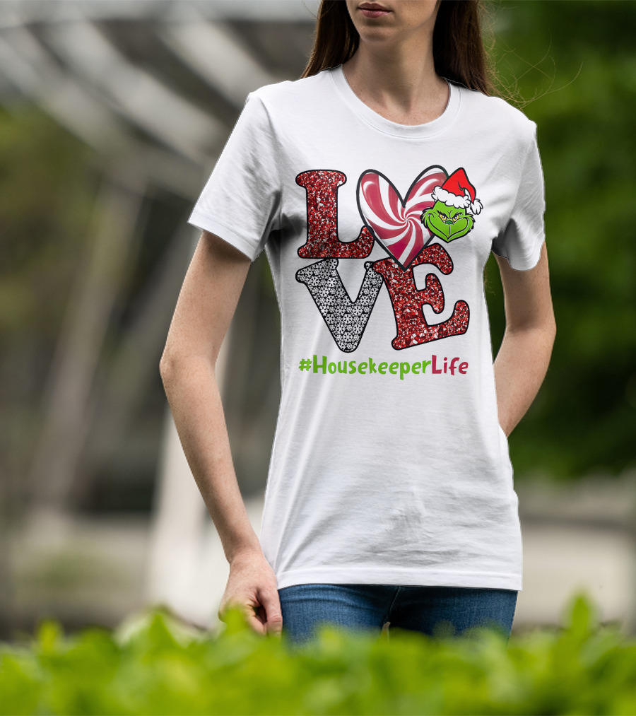 LOVE Grinch Heart #HousekeeperLife T-Shirt
