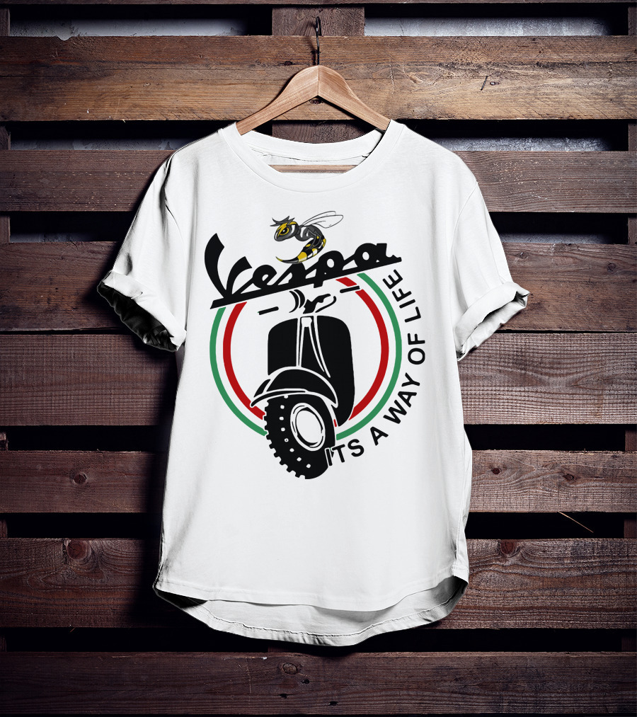 Vespa It's A Way Of Life With Bee And Scooter T-Shirt
