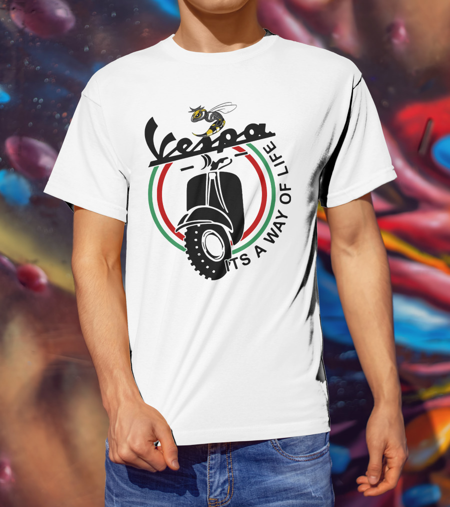 Vespa It's A Way Of Life With Bee And Scooter T-Shirt