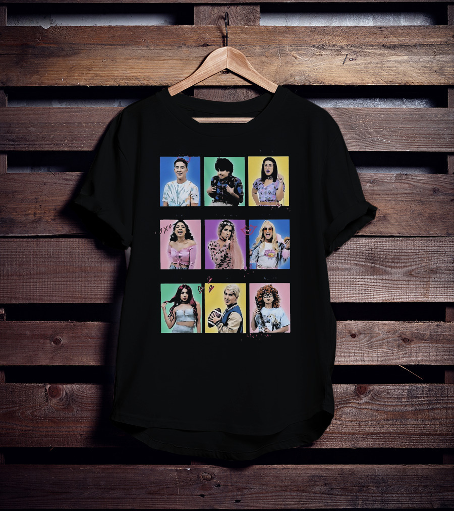 Bvh Varsity Colorful Iconic Characters Collage T-Shirt