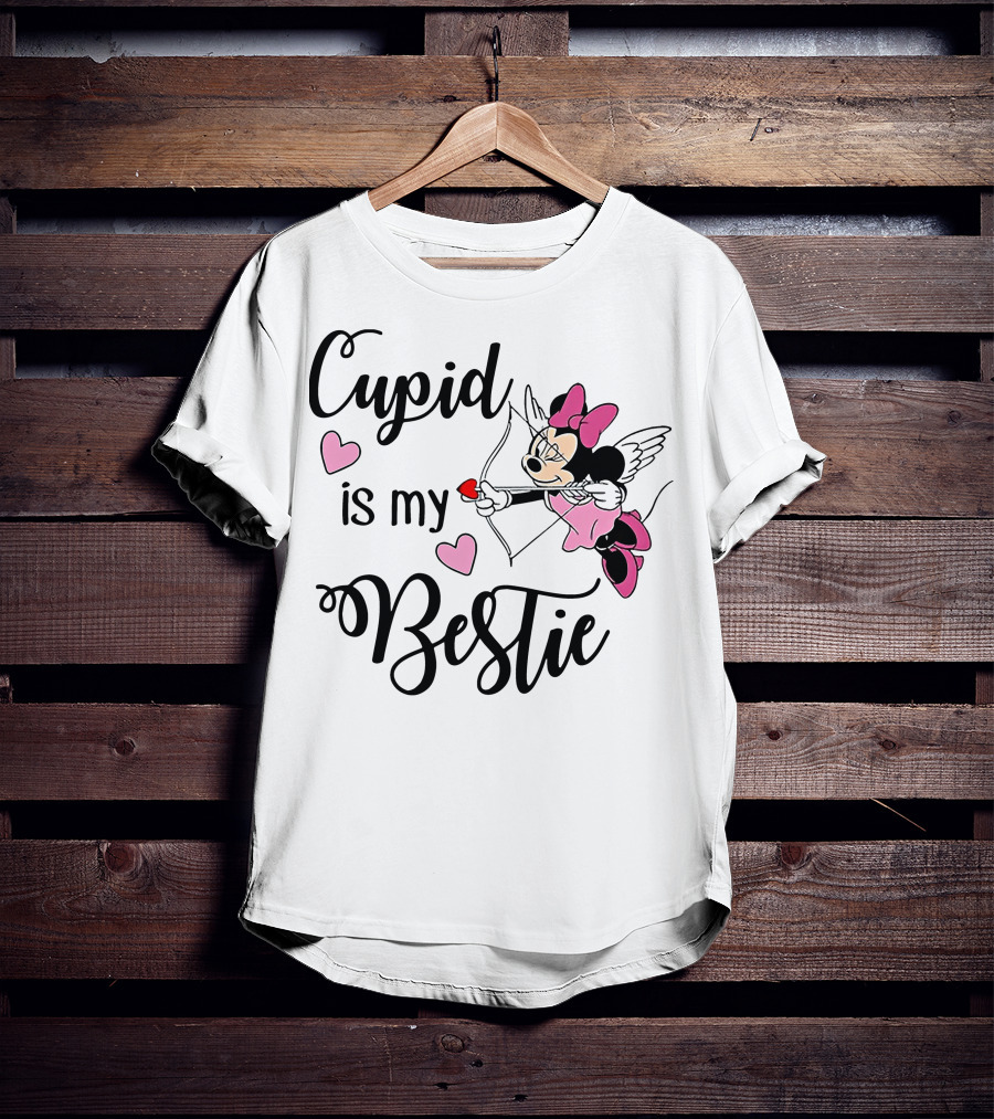 Cupid Is My Bestie Minnie Mouse Hearts T-Shirt