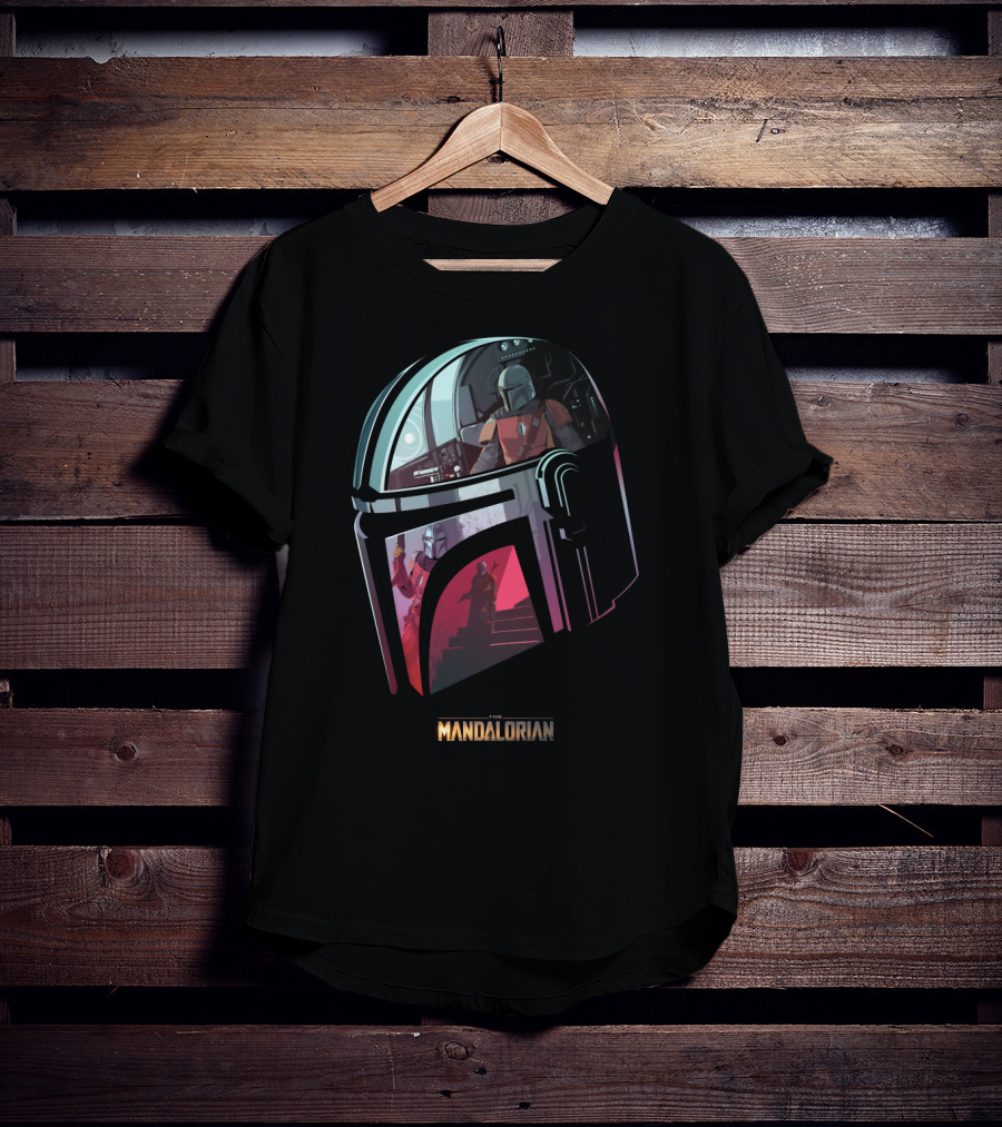 The Mandalorian Helmet Reflection Scene T-Shirt