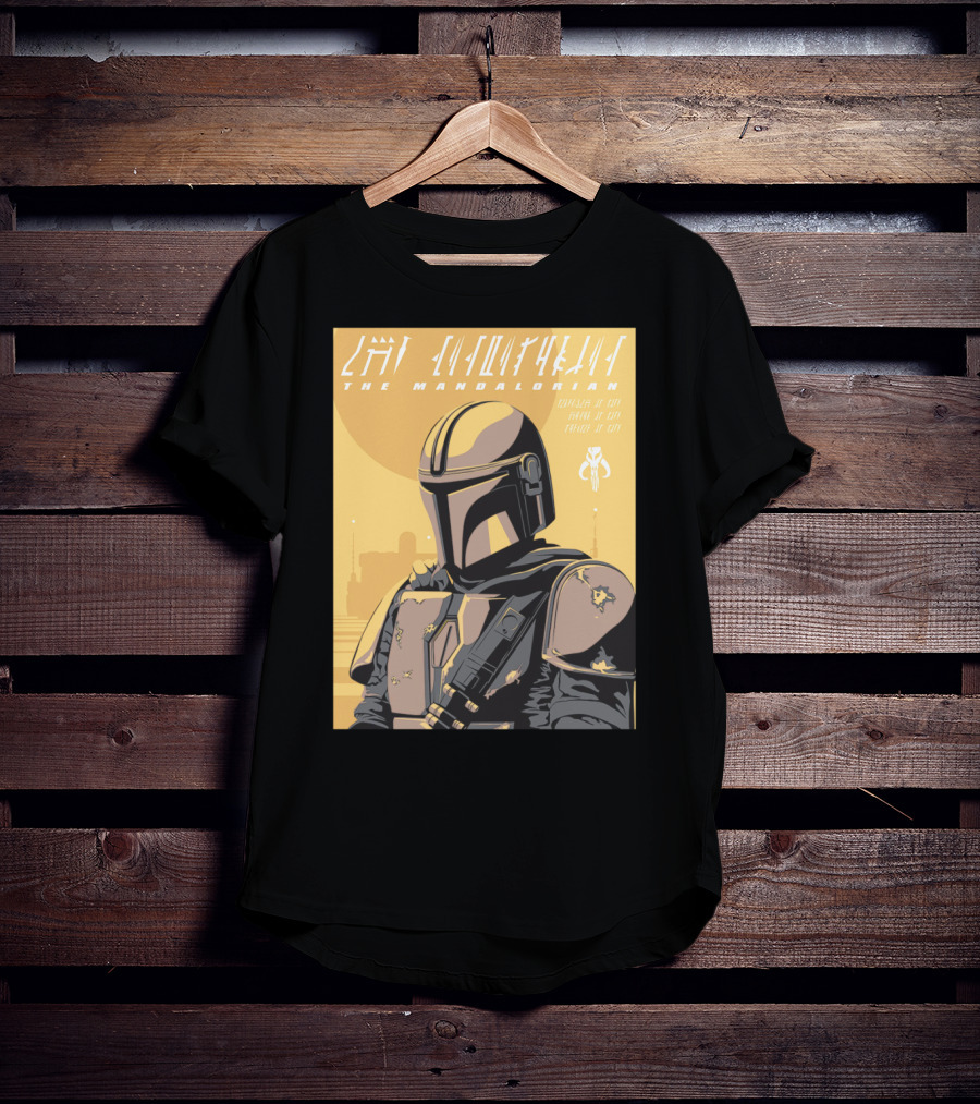 The Mandalorian Cell Shade Star Wars Bounty Hunter Art Deco T-Shirt