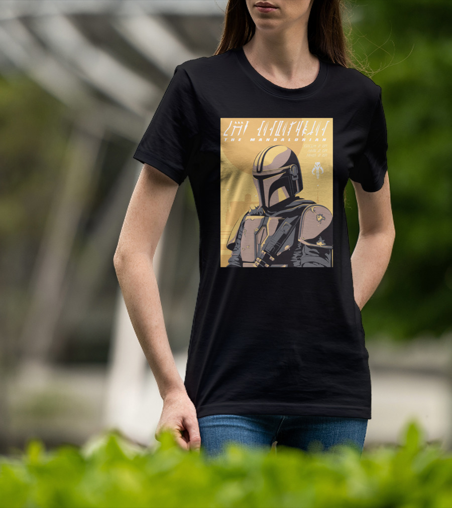 The Mandalorian Cell Shade Star Wars Bounty Hunter Art Deco T-Shirt