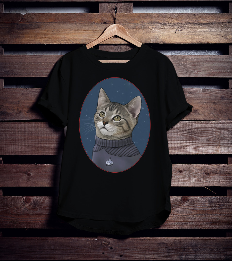 Wesley Cat Starfleet Uniform Star Trek Feline Commander T-Shirt